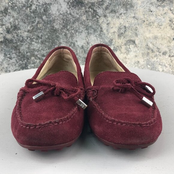 MMK MICHAEL KORS Women's Size 6M Daisy Burgundy Suede Moccasin Driving Loafers - Picture 2 of 12